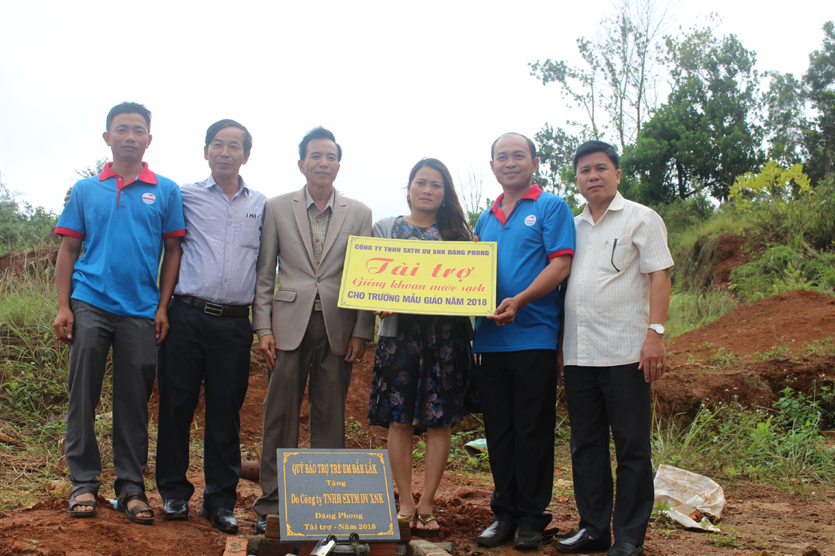 TÀI TRỢ GIẾNG KHOAN NƯỚC SẠCH CHO TRƯỜNG MẪU GIÁO HUYỆN KRÔNG BÔNG, KRÔNG NĂNG VÀ THÀNH PHỐ BUÔN MA THUỘT